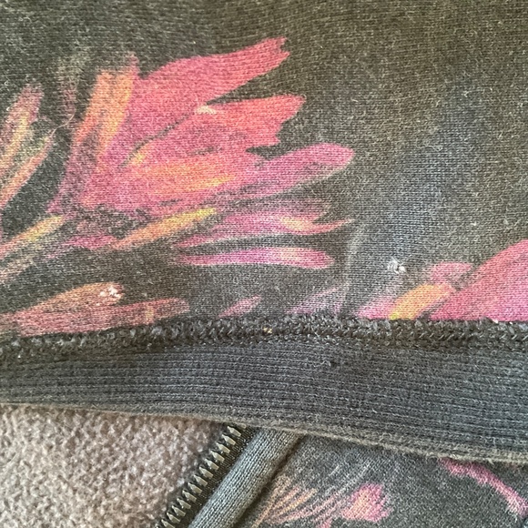 Lululemon Full Zip Scuba Hoodie With Stretch Size 8 Midnight Iris Black Floral - Picture 5 of 8